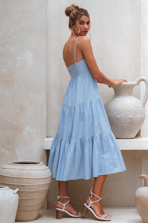 Rafaela Strappy Linen Midi Dress by ELF