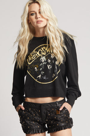 Aerosmith Back In The Saddle Puff Sleeve by Recycled Karma Brands