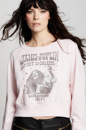 Janis Joplin 1969 Tour Cropped Sweatshirt by Recycled Karma Brands