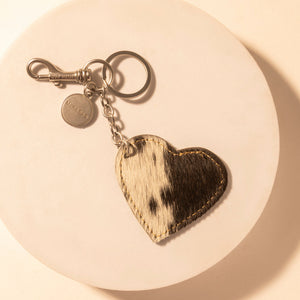 Speckle Belle Heart Key Fob