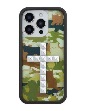 Stud Cross Cat Camo iPhone Case