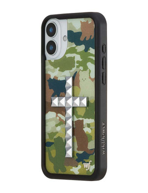 Stud Cross Cat Camo iPhone Case