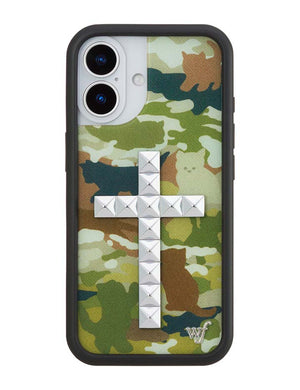 Stud Cross Cat Camo iPhone Case