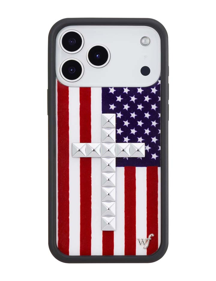 Stud Cross American Flag iPhone Case
