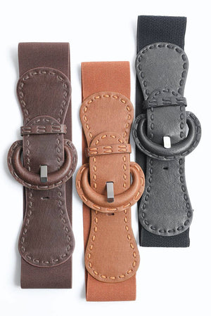 Distressed Leather Belt – Wide Buckle & Edgy Finish