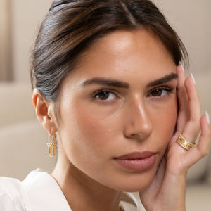 U-Link Pave Earrings - Gold or Silver