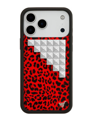 Red Meow Stud Iphone Case