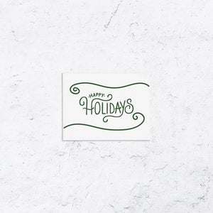 Happy Holidays Swirl Letterpress Box Set of 10