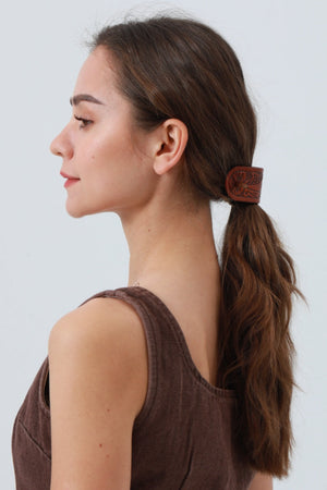 Western Tooled Leather Hair Stick – Cowgirl Styling Accent 🌵🐴