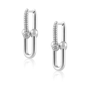 U-Link Pave Earrings - Gold or Silver