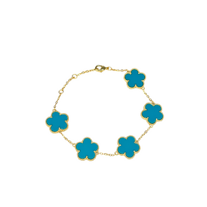 Adeline Clover Bracelet - Onyx, Turquoise or Tiger Eye