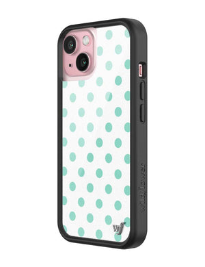 Polka Dot | White and Turquoise iPhone Case