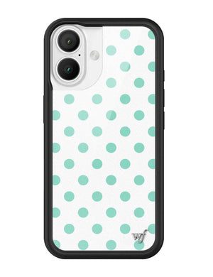 Polka Dot | White and Turquoise iPhone Case