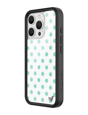 Polka Dot | White and Turquoise iPhone Case