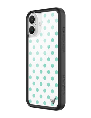 Polka Dot | White and Turquoise iPhone Case