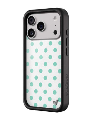 Polka Dot | White and Turquoise iPhone Case