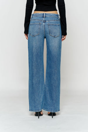 Mid Waist Relaxed Wide Leg Jeans