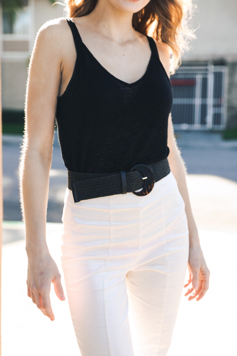 Basketweave Stretch Belt – Textured Waist Cincher