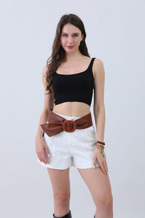 Sleek Faux Leather Belt – Minimalist Trackline Design⚡