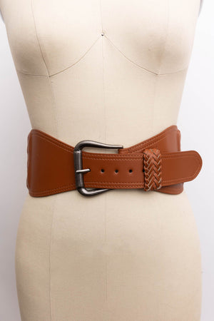 Classic Braided Leather Belt – Wide & Supple Strap