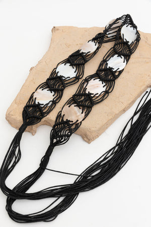 Bohemian Macramé Belt – Handwoven with Seashell Accents