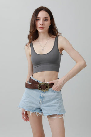 Vintage Western Belt – Geometric Buckle Cowboy Style 🤠⛓️