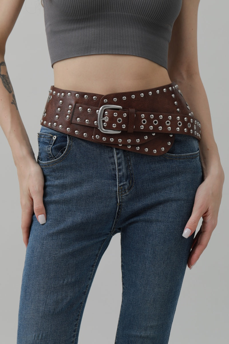 Studded Western Wide Belt – Bold Cowboy Waistband 🤠⛓️