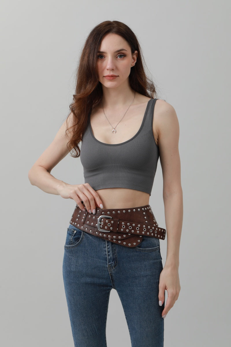 Studded Western Wide Belt – Bold Cowboy Waistband 🤠⛓️