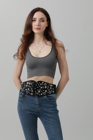 Western Wide Rivet Belt – Vintage Cowboy Chic 🤠✨