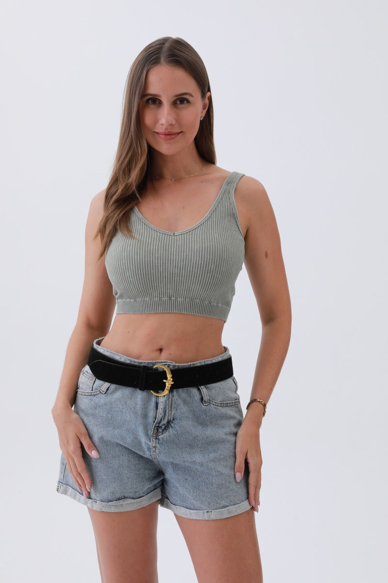 Chic Modern Suede Belt – Gold Circle Buckle for Effortless Style ✨💫