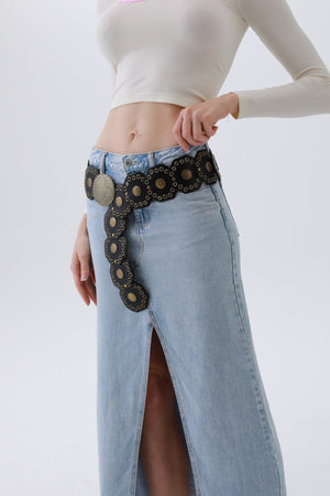 Classic Western Leather Belt – Vintage Cowboy Style ⚜️🤠