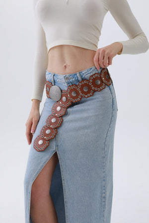 Classic Western Leather Belt – Vintage Cowboy Style ⚜️🤠