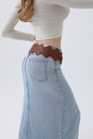 Vintage Leaf Stud Belt – Adjustable Bohemian Waist Cincher🌿✨