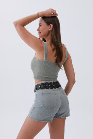 Edgy Hollow-Out Belt – Vintage Patchwork & Punk Studs⛓️✨