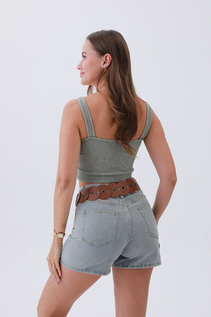 Edgy Hollow-Out Belt – Vintage Patchwork & Punk Studs⛓️✨