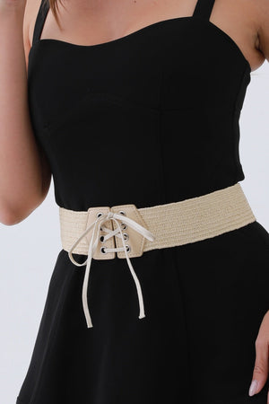 Adjustable Bow Belt – Stretchy Woven Waistband🌸✨