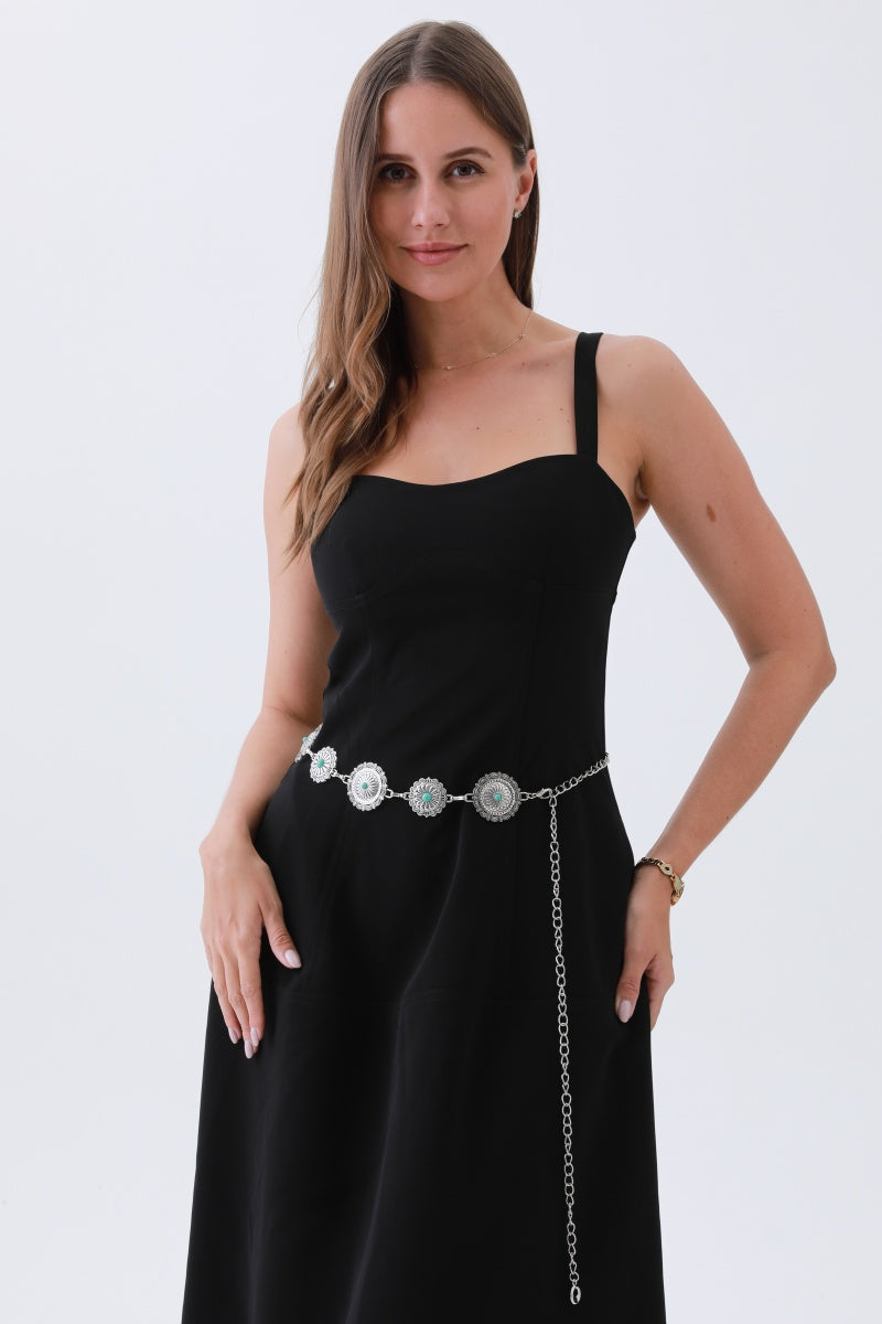 Boho Turquoise Belt – Antique Bronze Buckle with Gemstone Accents🌵✨