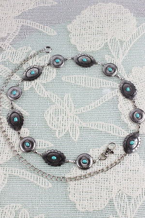 Bohemian Turquoise Waist Chain – Geometric Link Belt 🌿💎