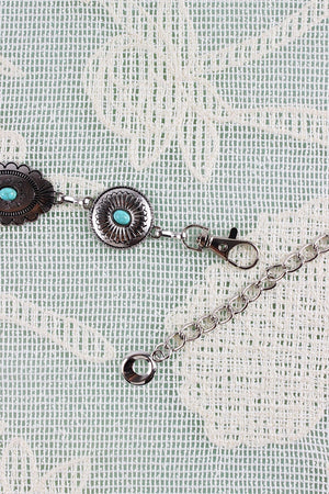 Bohemian Turquoise Waist Chain – Geometric Link Belt 🌿💎