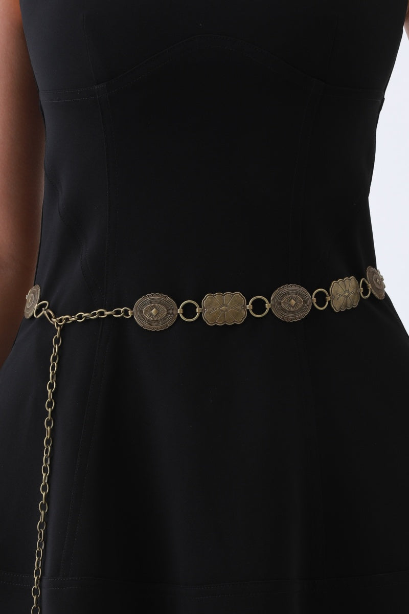 Geometric Western Belt – Vintage Chain & Cowboy Charm🤠⛓️