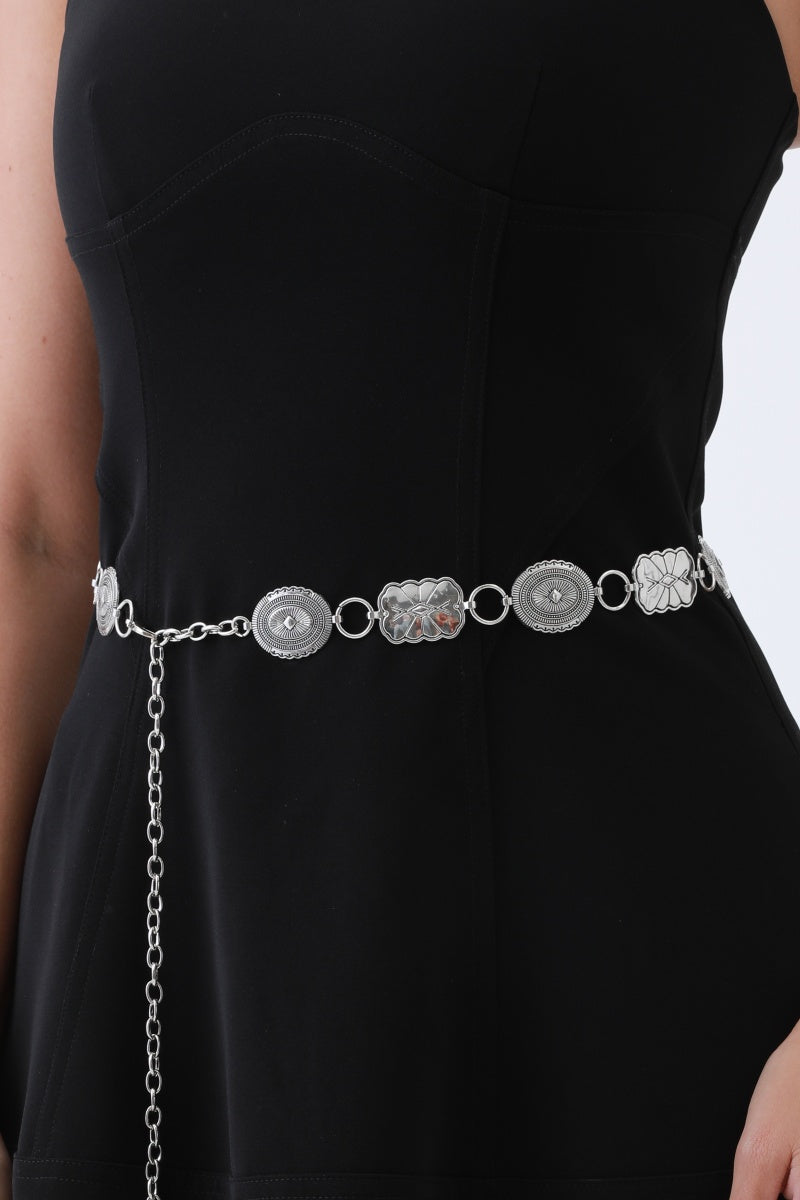Geometric Western Belt – Vintage Chain & Cowboy Charm🤠⛓️