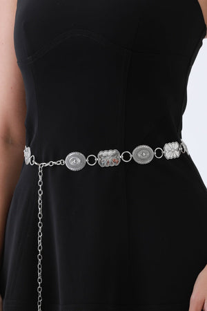 Geometric Western Belt – Vintage Chain & Cowboy Charm🤠⛓️