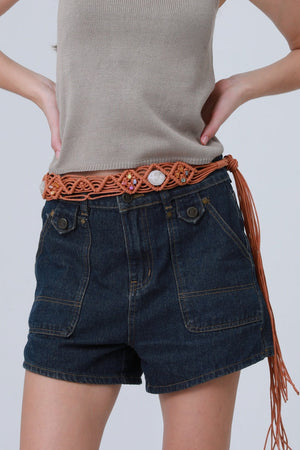 Handwoven Bohemian Belt – Vintage Decorative Waistband 🌸🧵