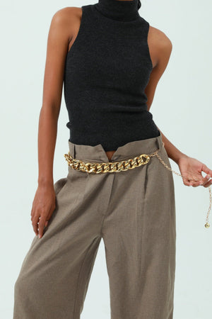 Chic Plated Waist Chain - Secure Hook Closure 🔗 Leto Collection