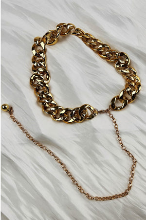 Chic Plated Waist Chain - Secure Hook Closure 🔗 Leto Collection