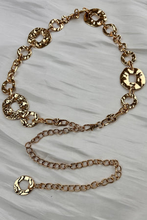 Hollow-Out Disc Waist Chain – Lightweight Metal Accent 🥗 Leto Collection
