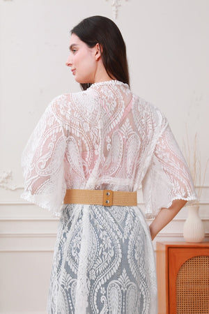 Bohemian Elastic Belt with Daisy Flower Accents