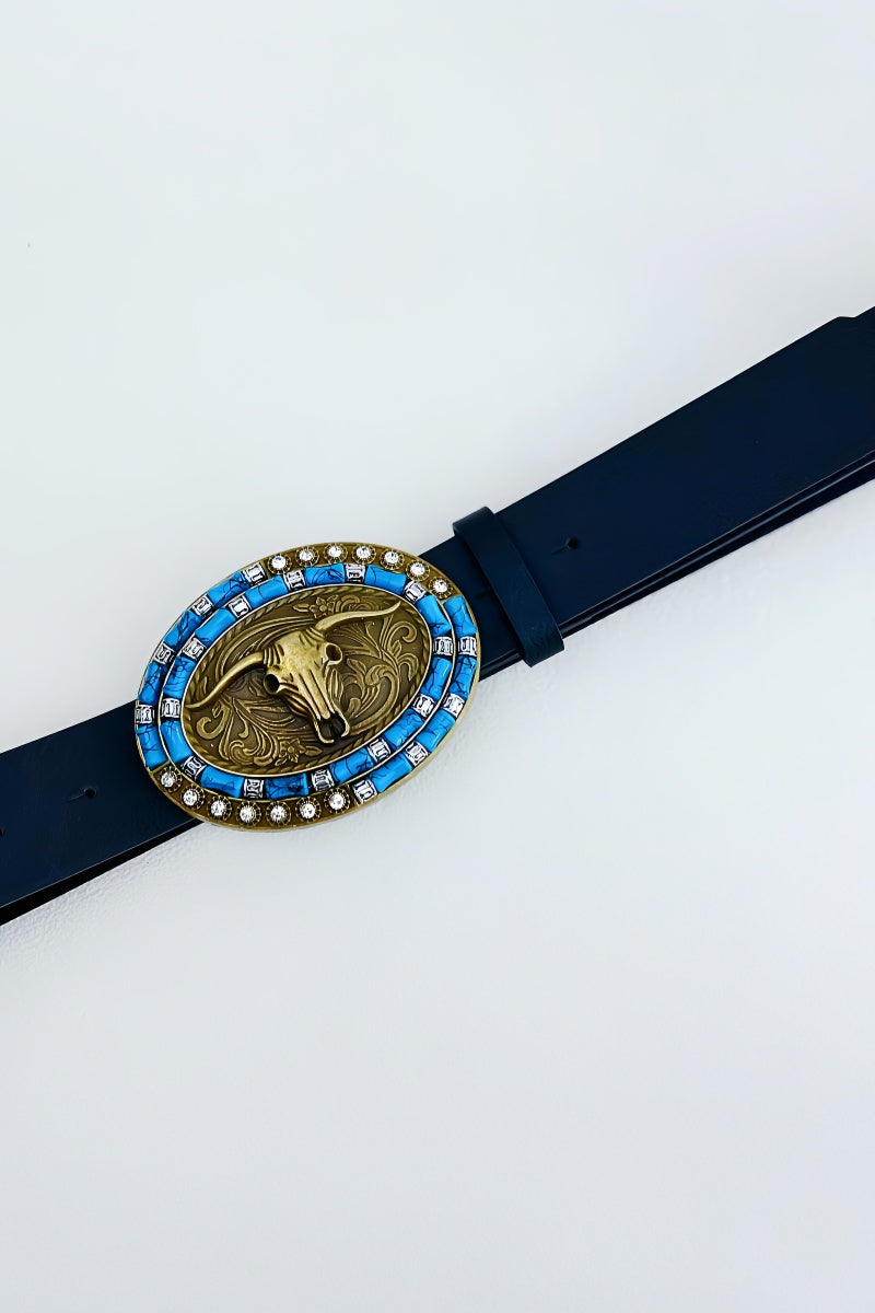 Desert Dreamer: Vintage Bohemian Turquoise Inlaid Cowboy Belt