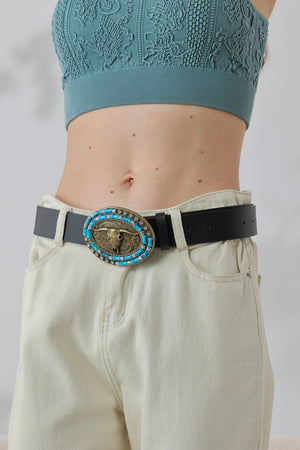 Desert Dreamer: Vintage Bohemian Turquoise Inlaid Cowboy Belt