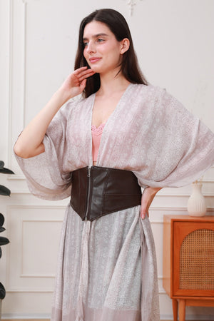 Elastic Wide Vegan Leather Corset Belt